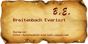 Breitenbach Evariszt névjegykártya